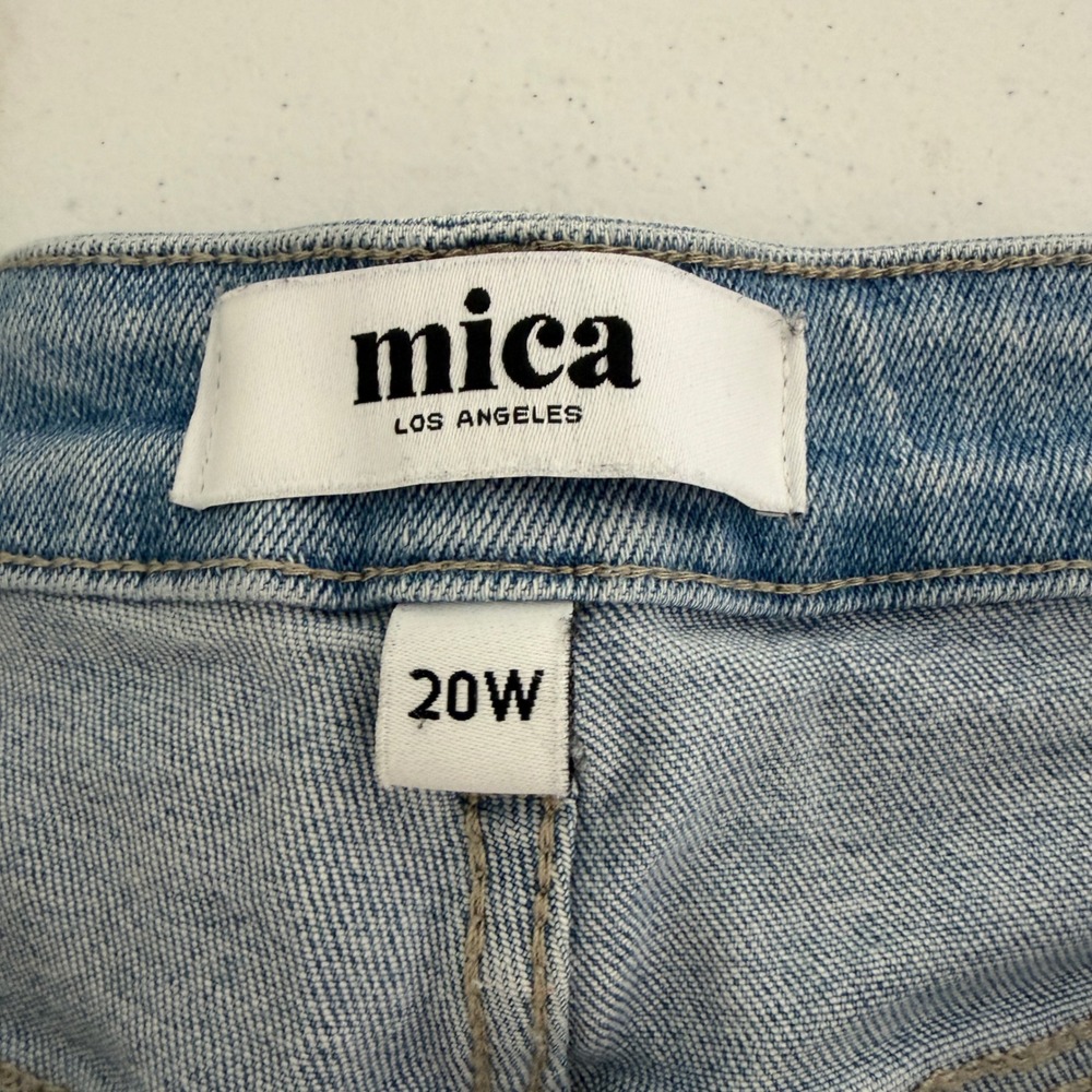Mica Los Angeles‎ Jeans 90's Vintage Crop Flare LightWash Distressed HighRise 20 - Picture 9 of 14